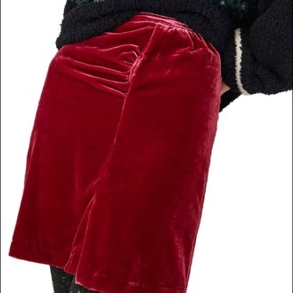Burgundy velvet skirt